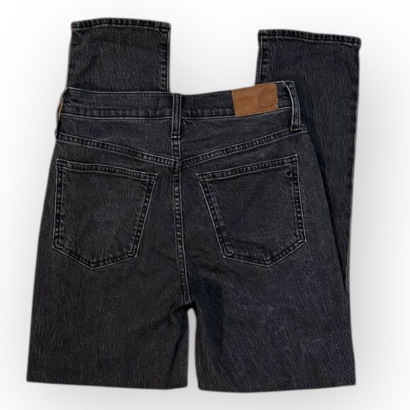 Madewell The Perfect Vintage Jeans High Waisted Black Wash Frayed Hem - Picture 2 of 5